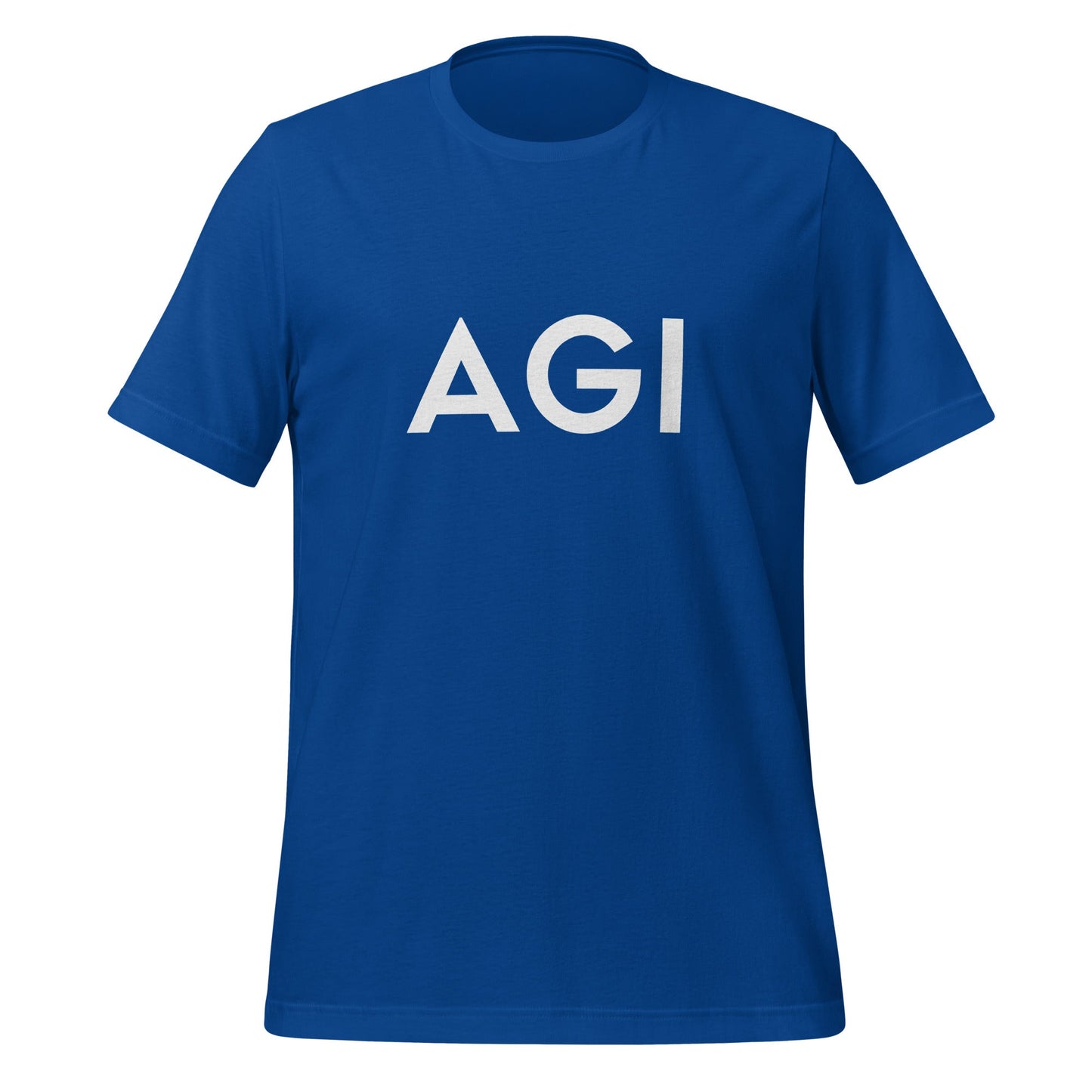 Product mockup photo of the AGI T Shirt 2 (unisex) True Royal / M.