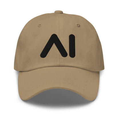 Image of the AI Black Logo Cap Khaki.