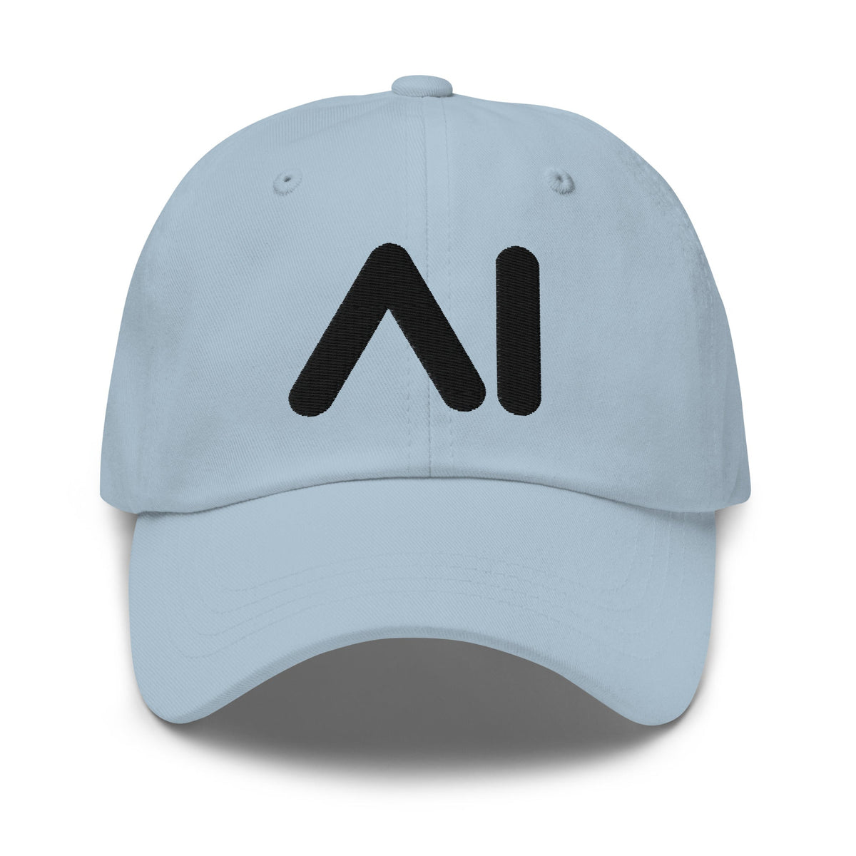 Image of the AI Black Logo Cap Light Blue.