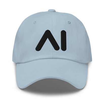 Image of the AI Black Logo Cap Light Blue.