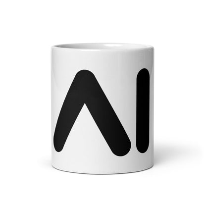 Image of the AI Black Logo on White Glossy Mug 11 oz.