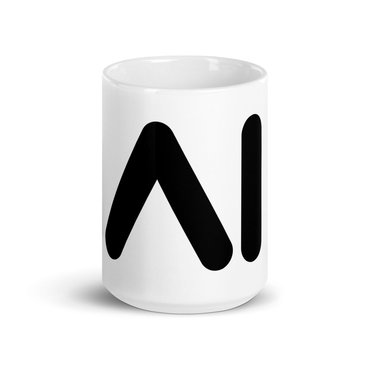 Image of the AI Black Logo on White Glossy Mug 15 oz.
