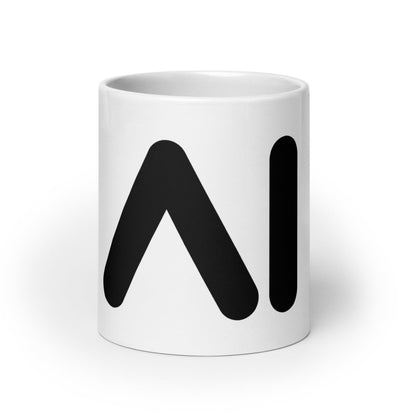 Image of the AI Black Logo on White Glossy Mug 20 oz.