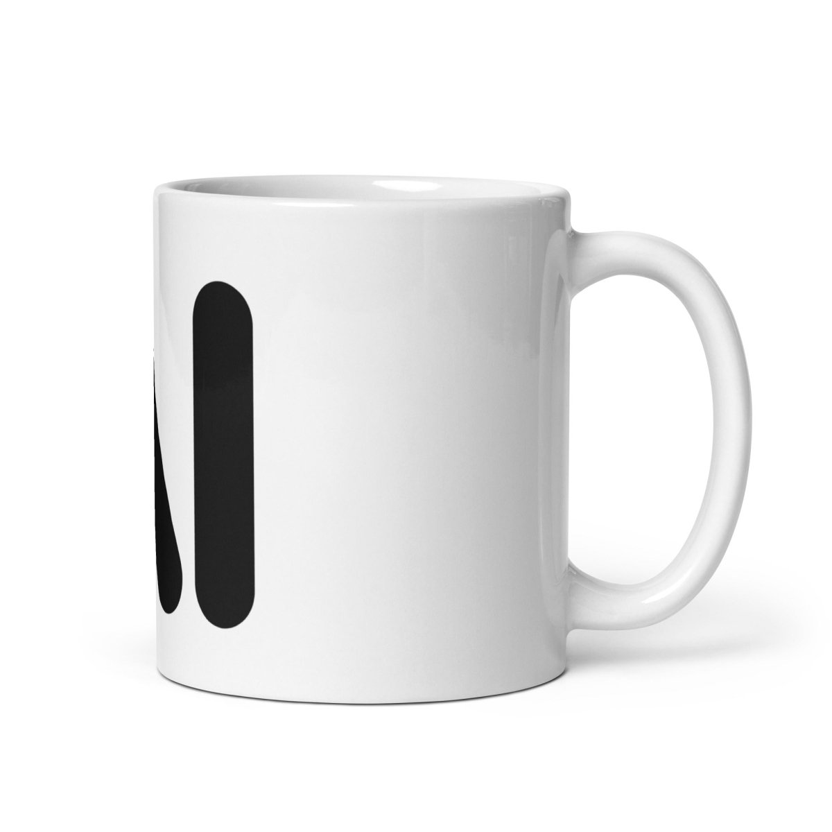 Image of the AI Black Logo on White Glossy Mug.