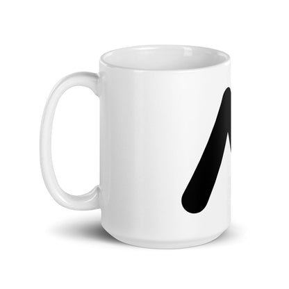 Image of the AI Black Logo on White Glossy Mug.