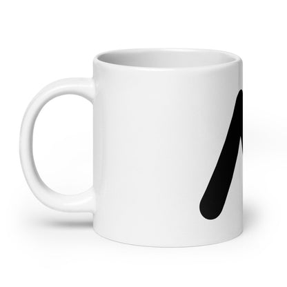 Image of the AI Black Logo on White Glossy Mug.