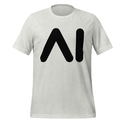 Product mockup photo of the AI Black Logo T Shirt (unisex) Ash / M.