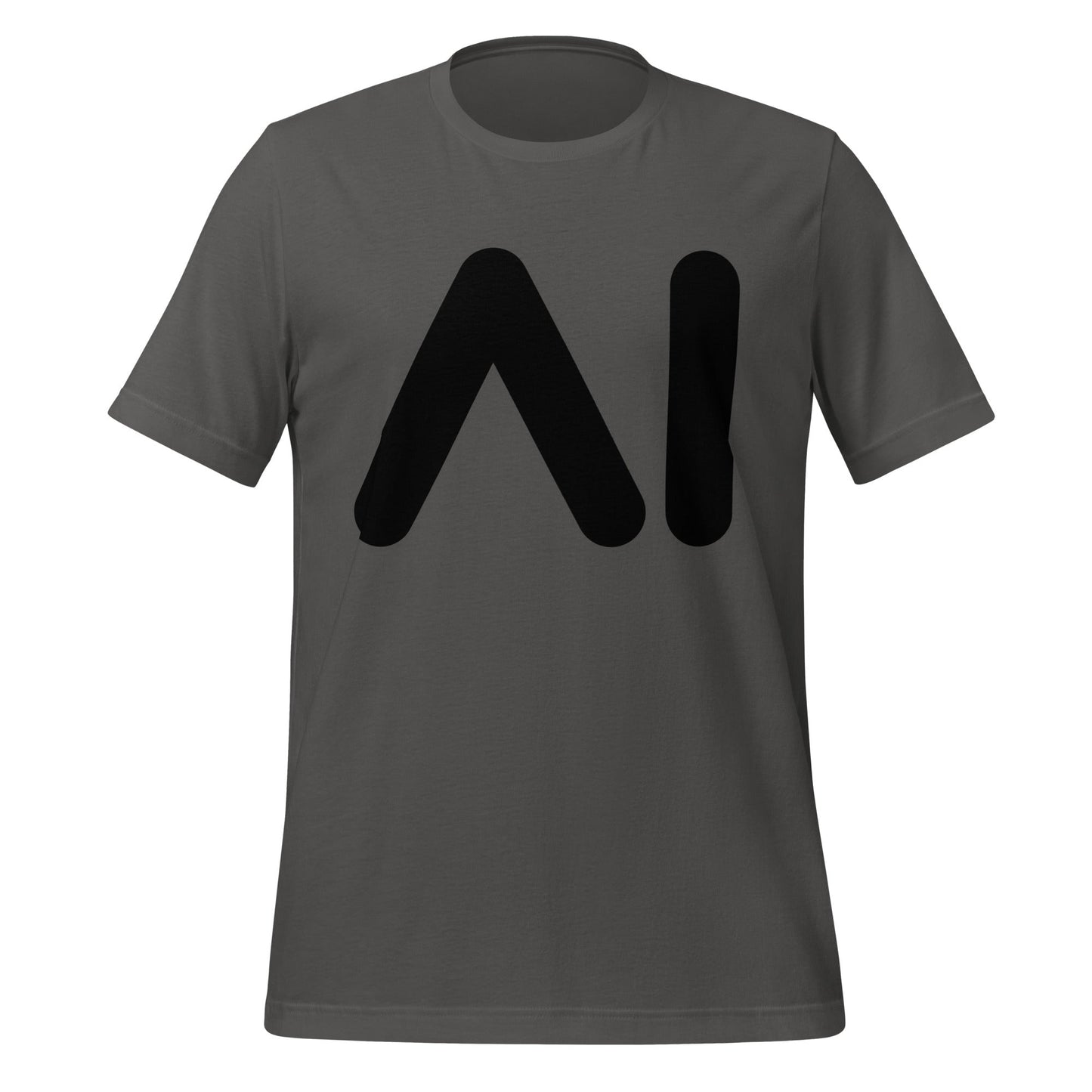 Product mockup photo of the AI Black Logo T Shirt (unisex) Asphalt / M.