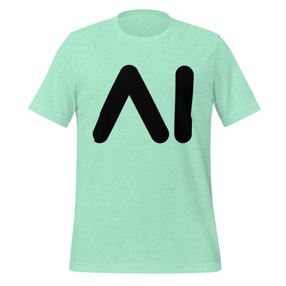 Product mockup photo of the AI Black Logo T Shirt (unisex) Heather Mint / M.