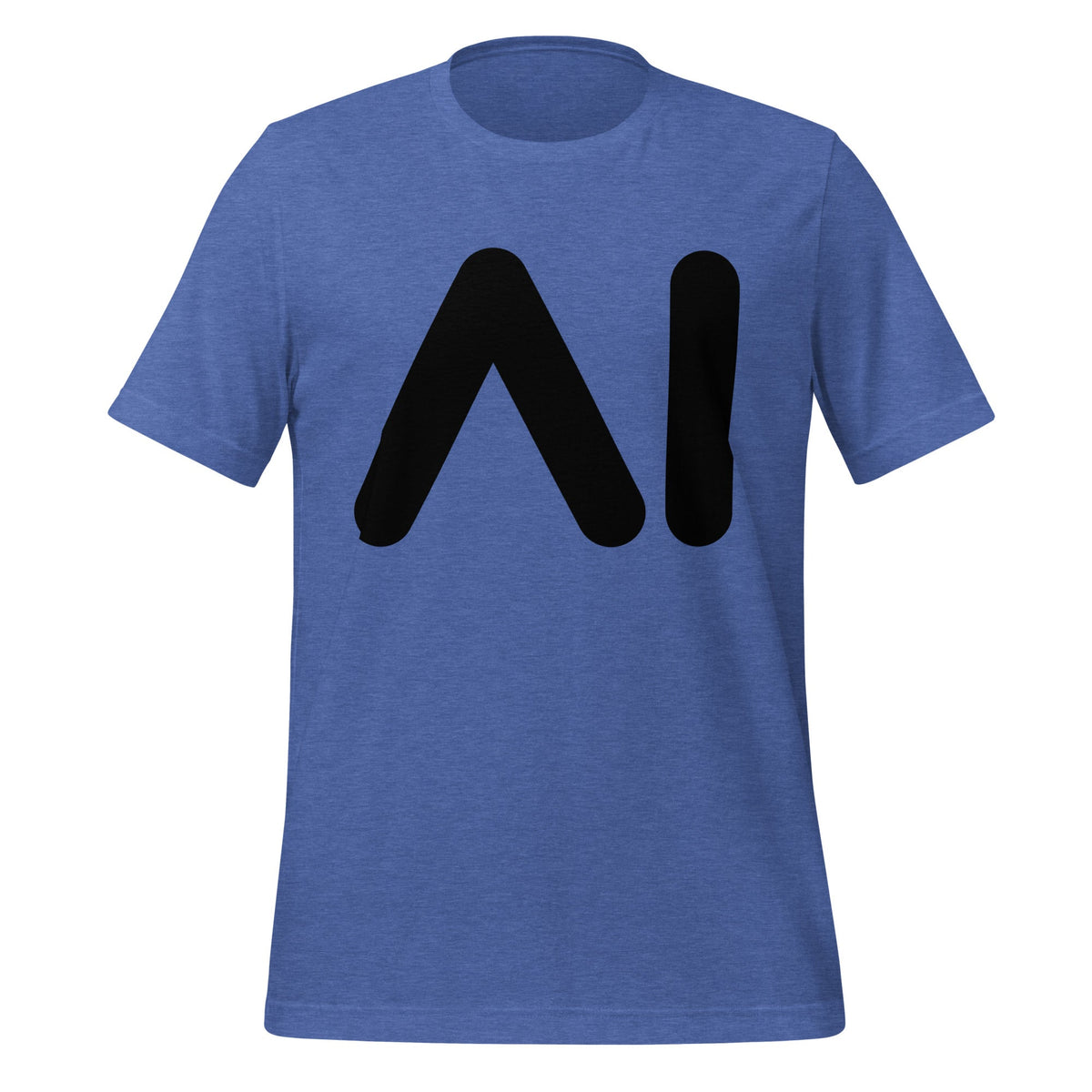 Product mockup photo of the AI Black Logo T Shirt (unisex) Heather True Royal / M.