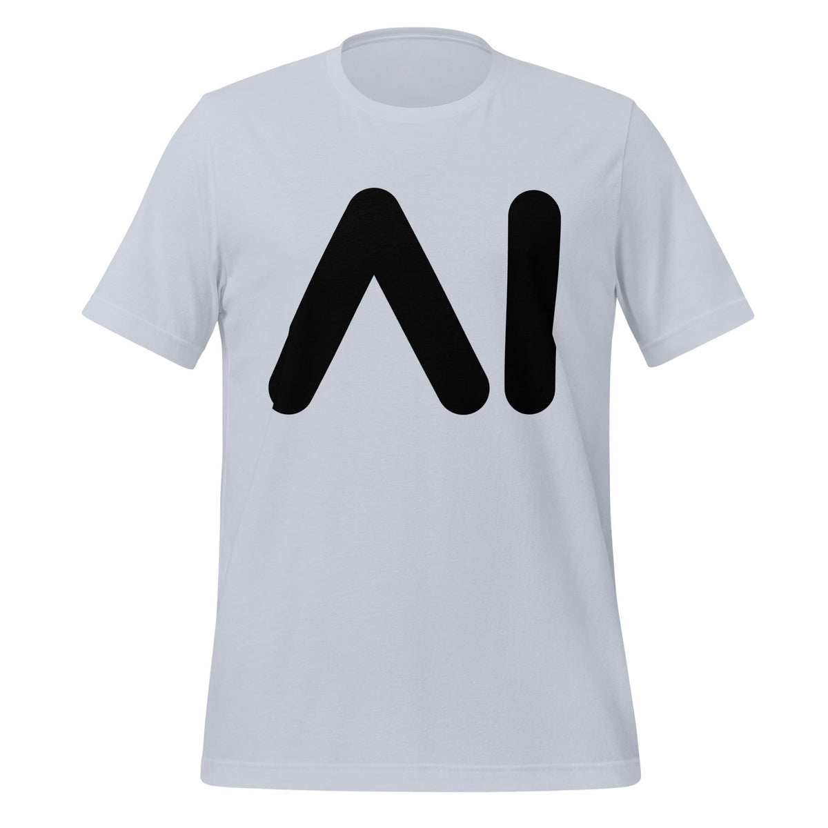 Product mockup photo of the AI Black Logo T Shirt (unisex) Light Blue / M.