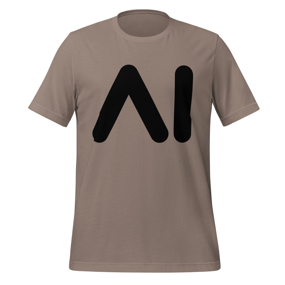 Product mockup photo of the AI Black Logo T Shirt (unisex) Pebble / M.