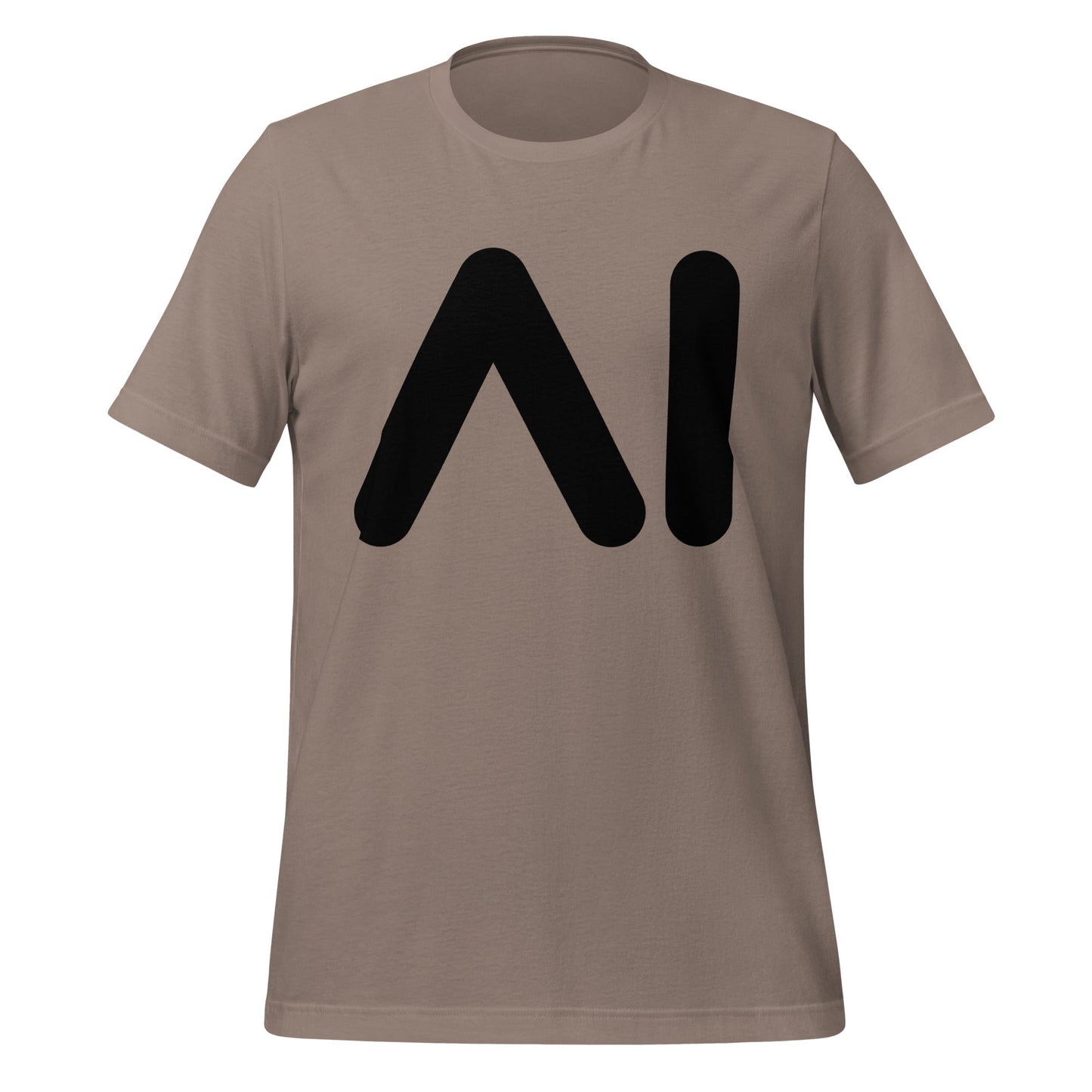 Product mockup photo of the AI Black Logo T Shirt (unisex) Pebble / M.