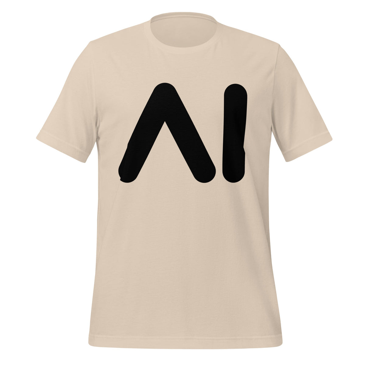 Product mockup photo of the AI Black Logo T Shirt (unisex) Soft Cream / M.