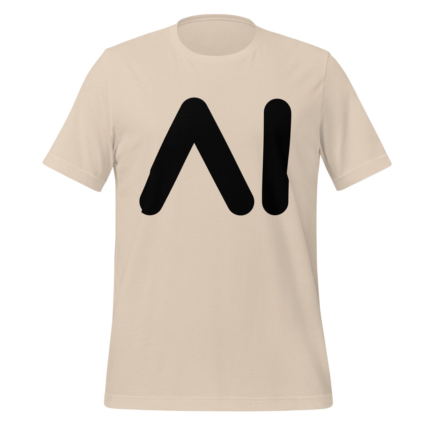 Product mockup photo of the AI Black Logo T Shirt (unisex) Soft Cream / M.