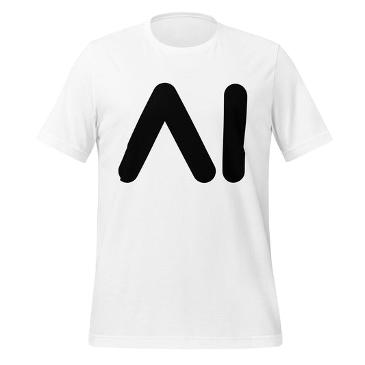 Product mockup photo of the AI Black Logo T Shirt (unisex) White / M.