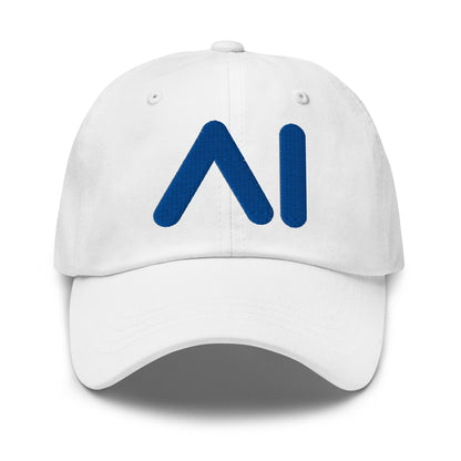 Image of the AI Blue Logo Cap White.