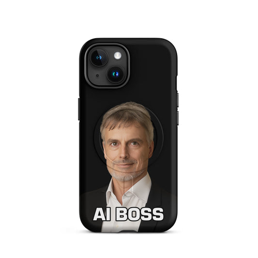 Image of the AI BOSS Jürgen Schmidhuber MagSafe Tough Case for iPhone iPhone 15.
