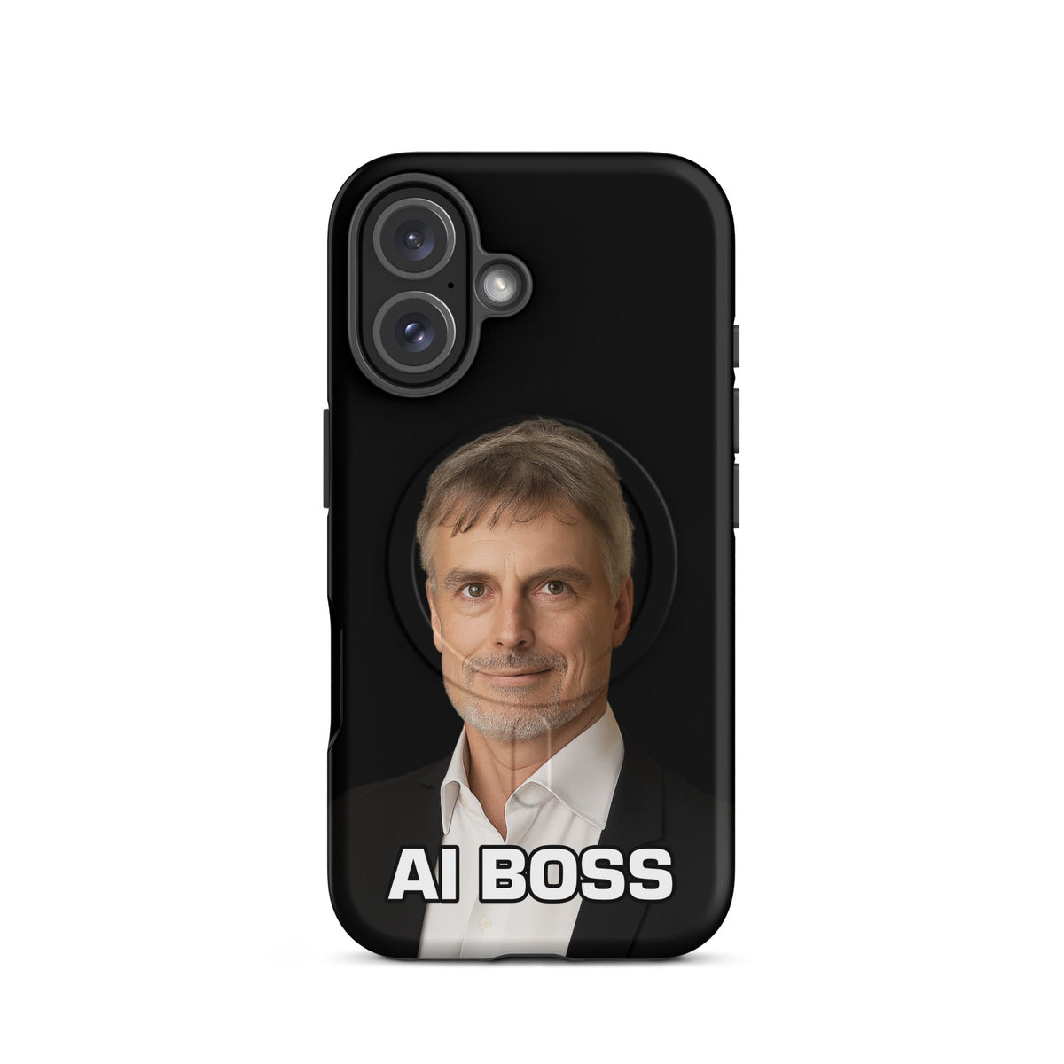 Image of the AI BOSS Jürgen Schmidhuber MagSafe Tough Case for iPhone iPhone 16.