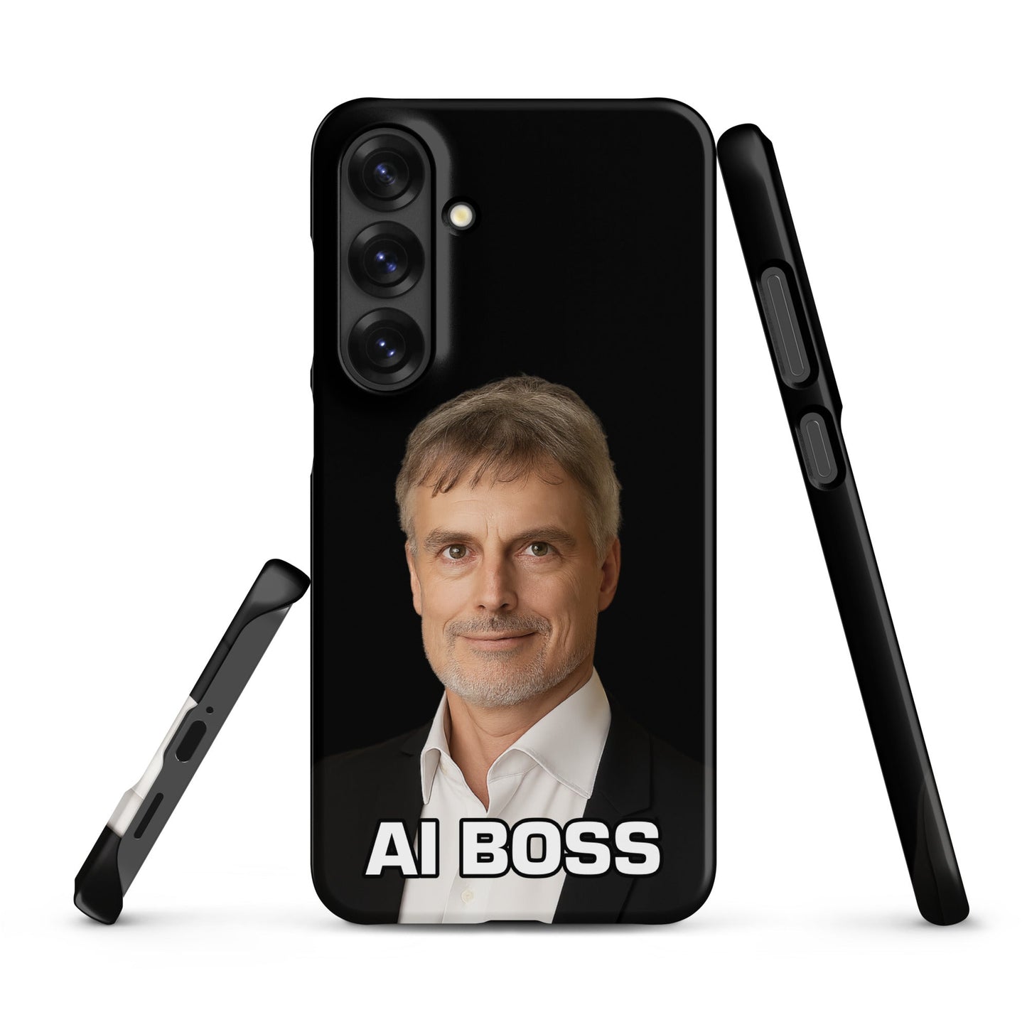 Image of the AI BOSS Jürgen Schmidhuber Snap Case for Samsung Samsung Galaxy S25 Plus.