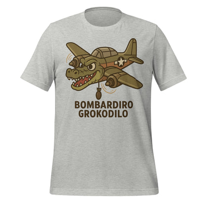 Image of the AI Brainrot Character BOMBARDIRO GROKODILO T-Shirt (unisex) Athletic Heather / M.