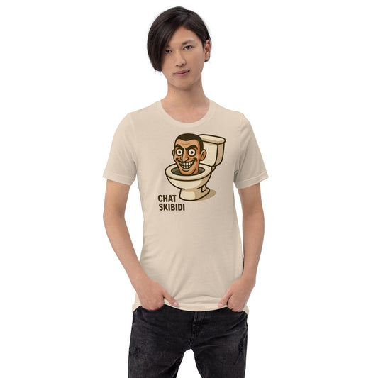 Image of the AI Brainrot Character CHAT SKIBIDI T-Shirt (unisex).