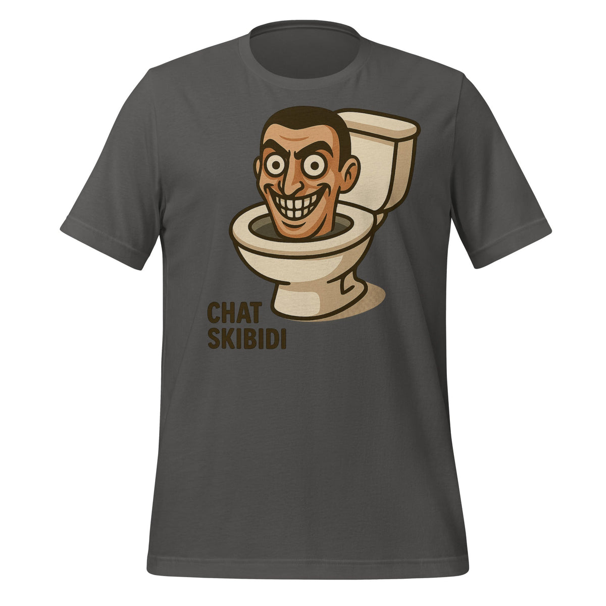 Image of the AI Brainrot Character CHAT SKIBIDI T-Shirt (unisex) Asphalt / S.