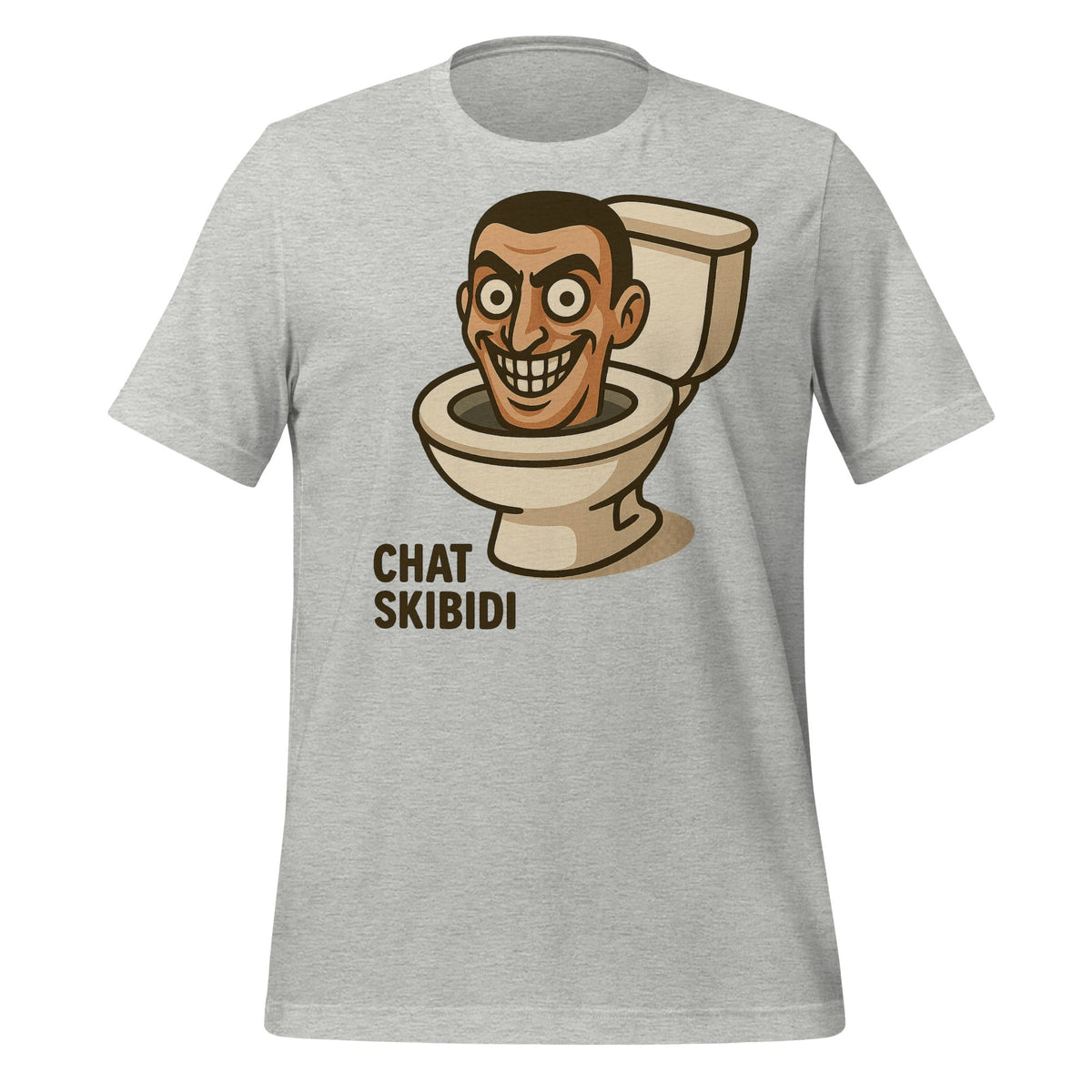 Image of the AI Brainrot Character CHAT SKIBIDI T-Shirt (unisex) Athletic Heather / XS.
