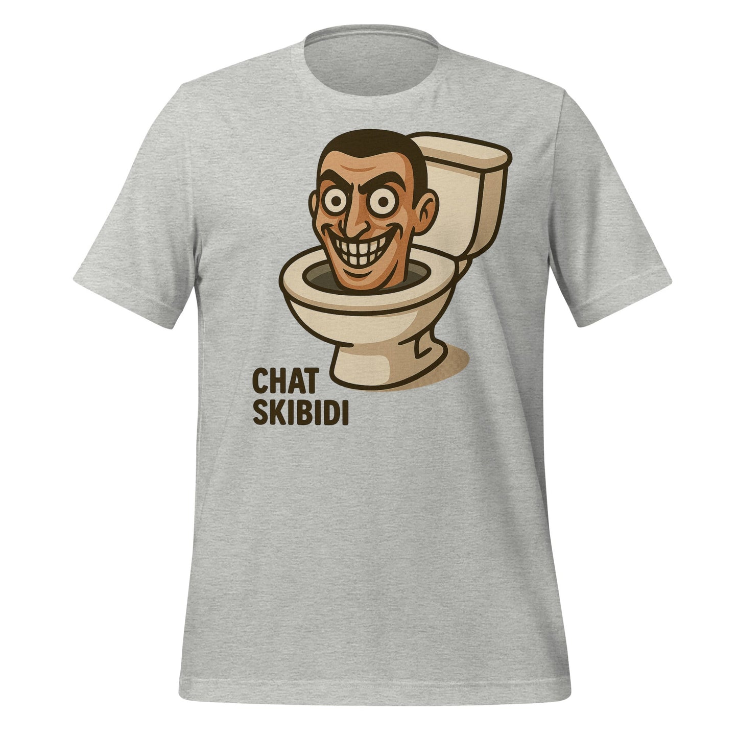 Image of the AI Brainrot Character CHAT SKIBIDI T-Shirt (unisex) Athletic Heather / XS.