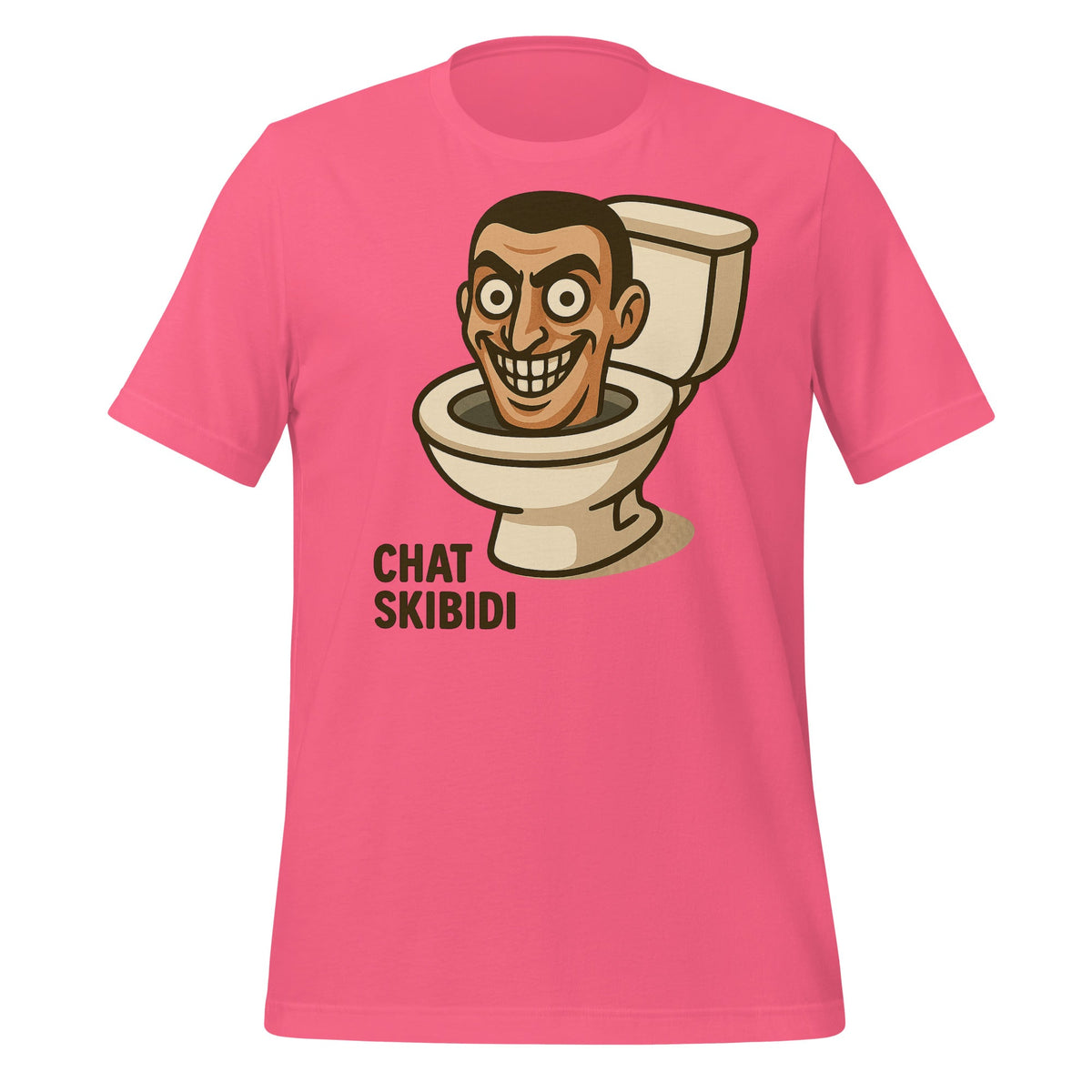 Image of the AI Brainrot Character CHAT SKIBIDI T-Shirt (unisex) Charity Pink / XS.