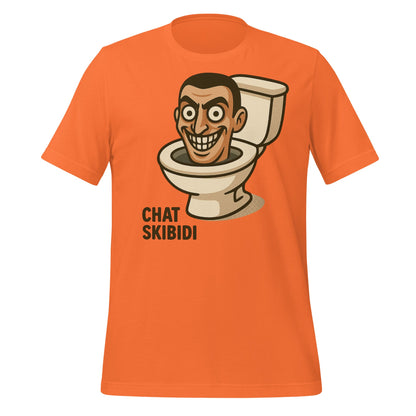 Image of the AI Brainrot Character CHAT SKIBIDI T-Shirt (unisex) Orange / XS.