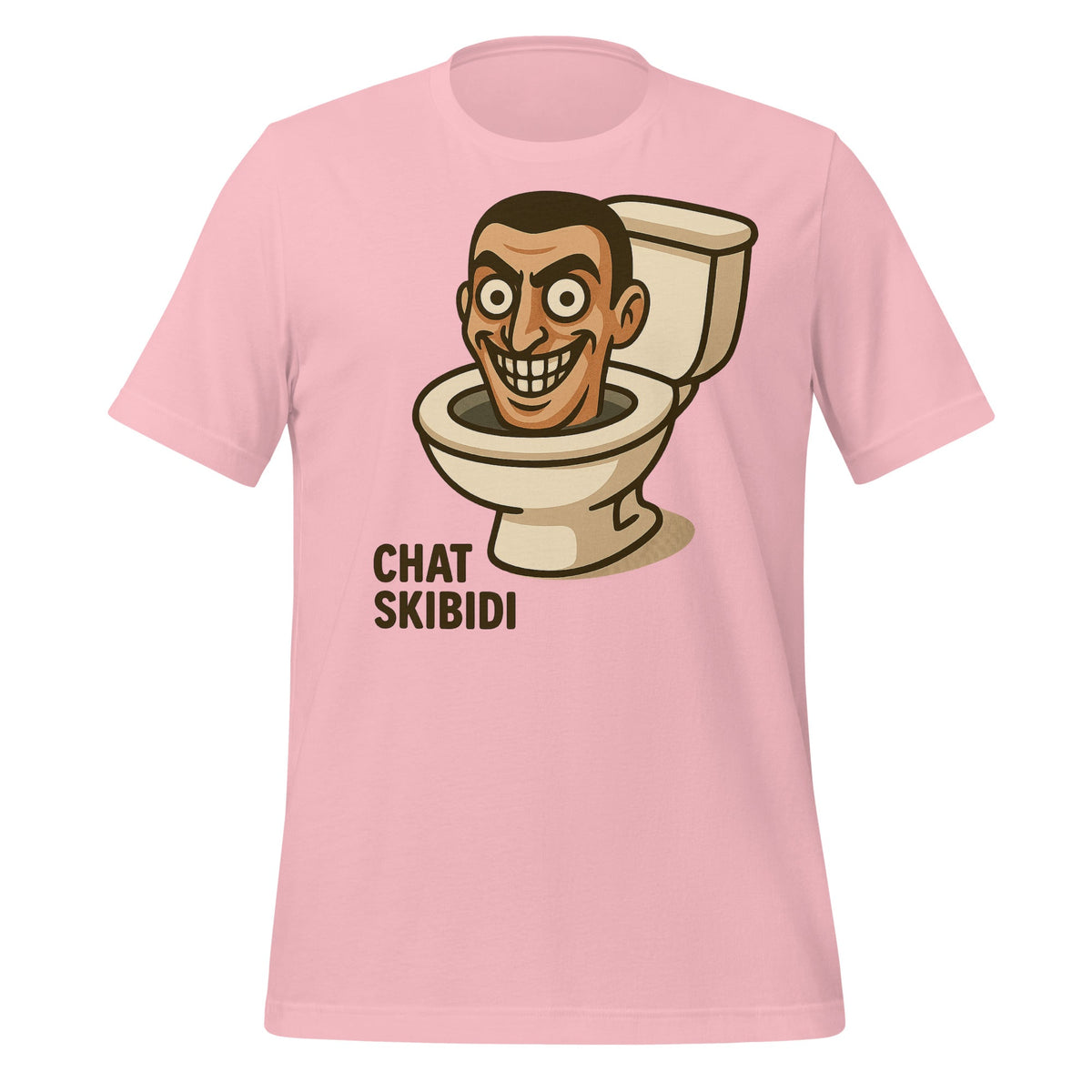 Image of the AI Brainrot Character CHAT SKIBIDI T-Shirt (unisex) Pink / S.