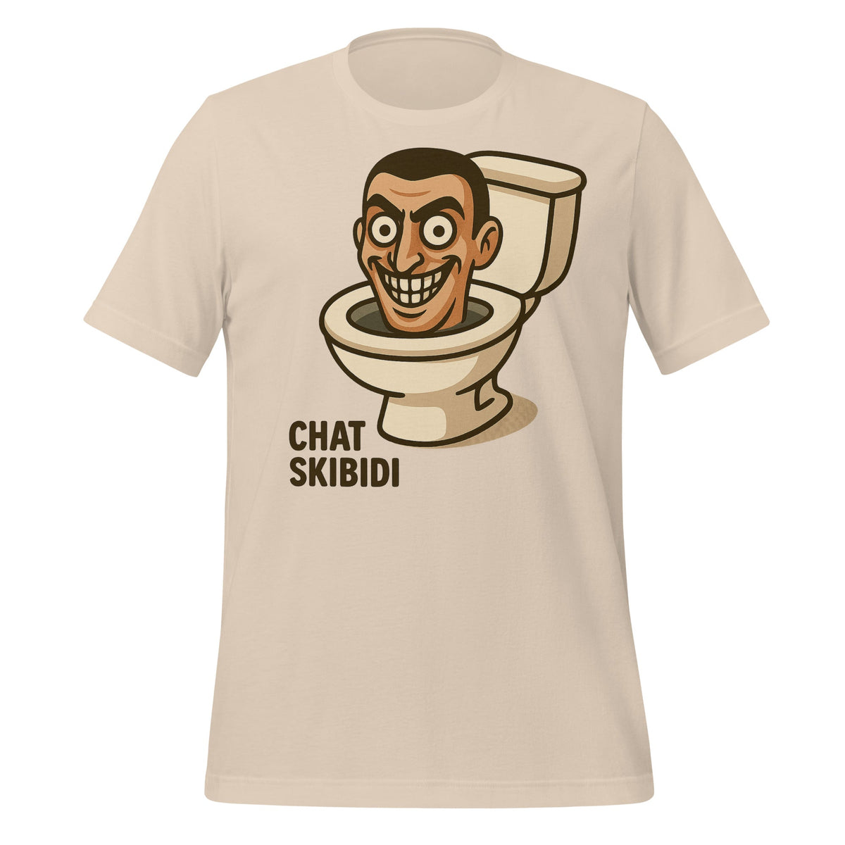 Image of the AI Brainrot Character CHAT SKIBIDI T-Shirt (unisex) Soft Cream / XS.