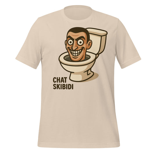 Image of the AI Brainrot Character CHAT SKIBIDI T-Shirt (unisex) Soft Cream / XS.