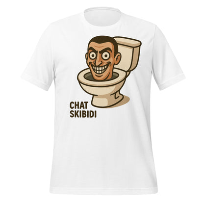 Image of the AI Brainrot Character CHAT SKIBIDI T-Shirt (unisex) White / XS.