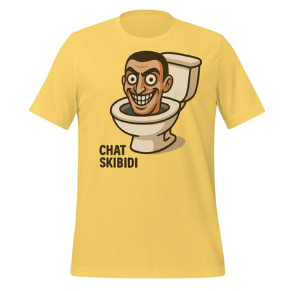 Image of the AI Brainrot Character CHAT SKIBIDI T-Shirt (unisex) Yellow / S.