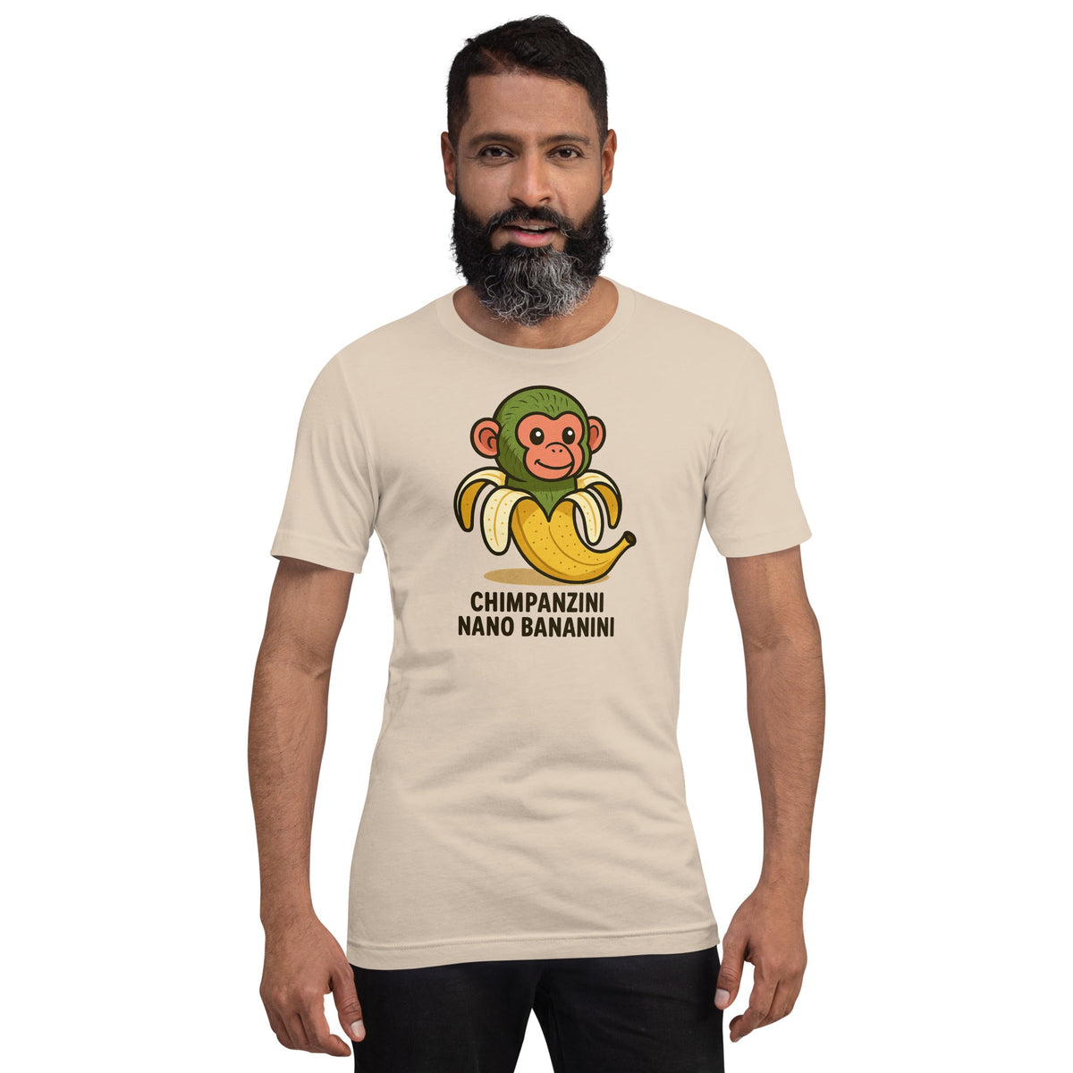 Image of the AI Brainrot Character CHIMPANZINI NANO BANANINI T-Shirt (unisex).