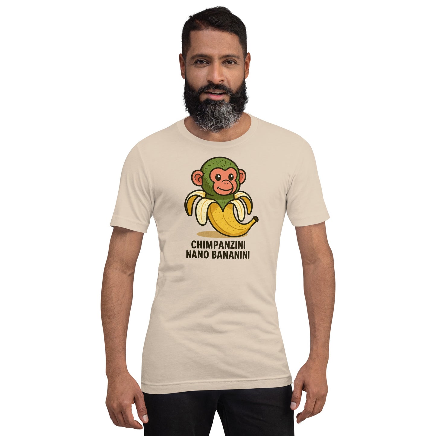 Image of the AI Brainrot Character CHIMPANZINI NANO BANANINI T-Shirt (unisex).