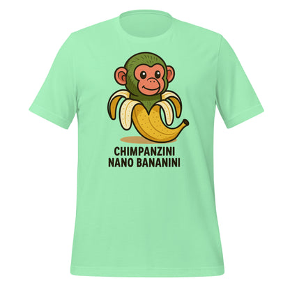 Image of the AI Brainrot Character CHIMPANZINI NANO BANANINI T-Shirt (unisex) Mint / M.