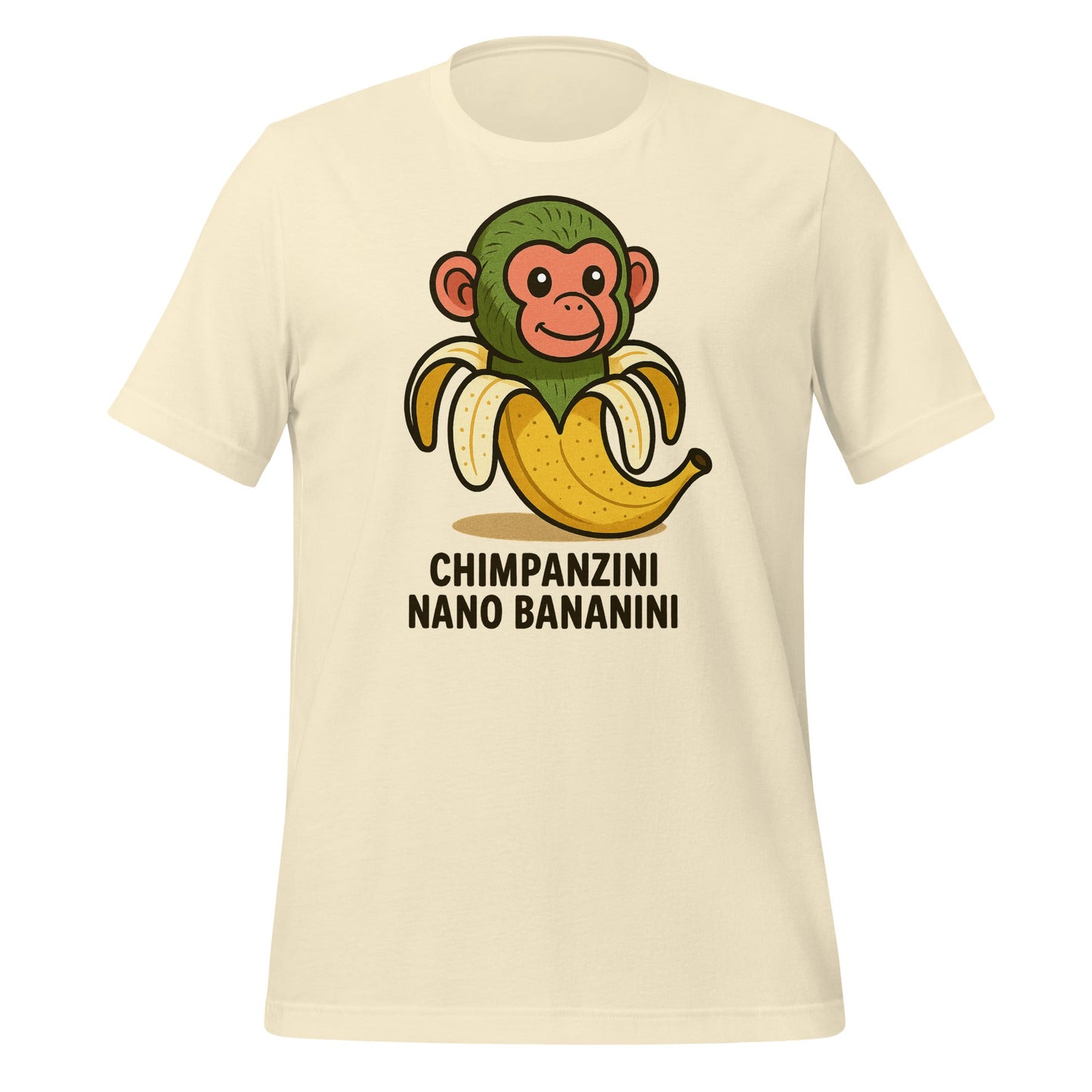 Image of the AI Brainrot Character CHIMPANZINI NANO BANANINI T-Shirt (unisex) Natural / M.