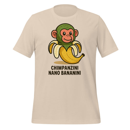 Image of the AI Brainrot Character CHIMPANZINI NANO BANANINI T-Shirt (unisex) Soft Cream / M.