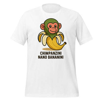 Image of the AI Brainrot Character CHIMPANZINI NANO BANANINI T-Shirt (unisex) White / M.