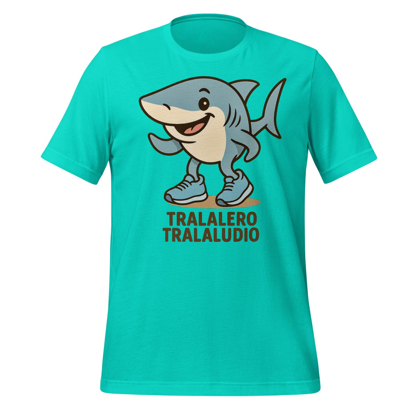 Image of the AI Brainrot Character TRALALERO TRALALUDIO T-Shirt Teal / M.