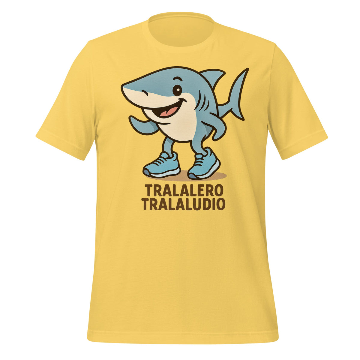 Image of the AI Brainrot Character TRALALERO TRALALUDIO T-Shirt Yellow / M.