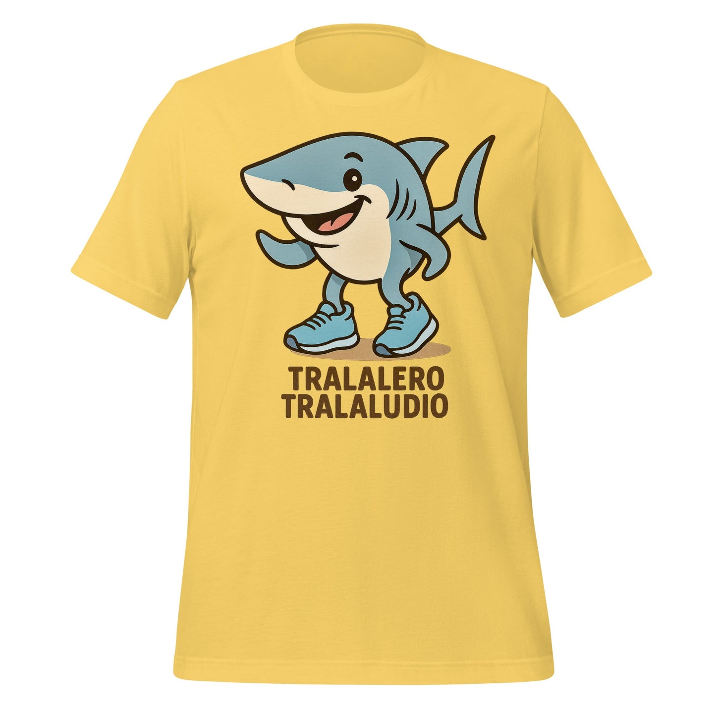 Image of the AI Brainrot Character TRALALERO TRALALUDIO T-Shirt Yellow / M.