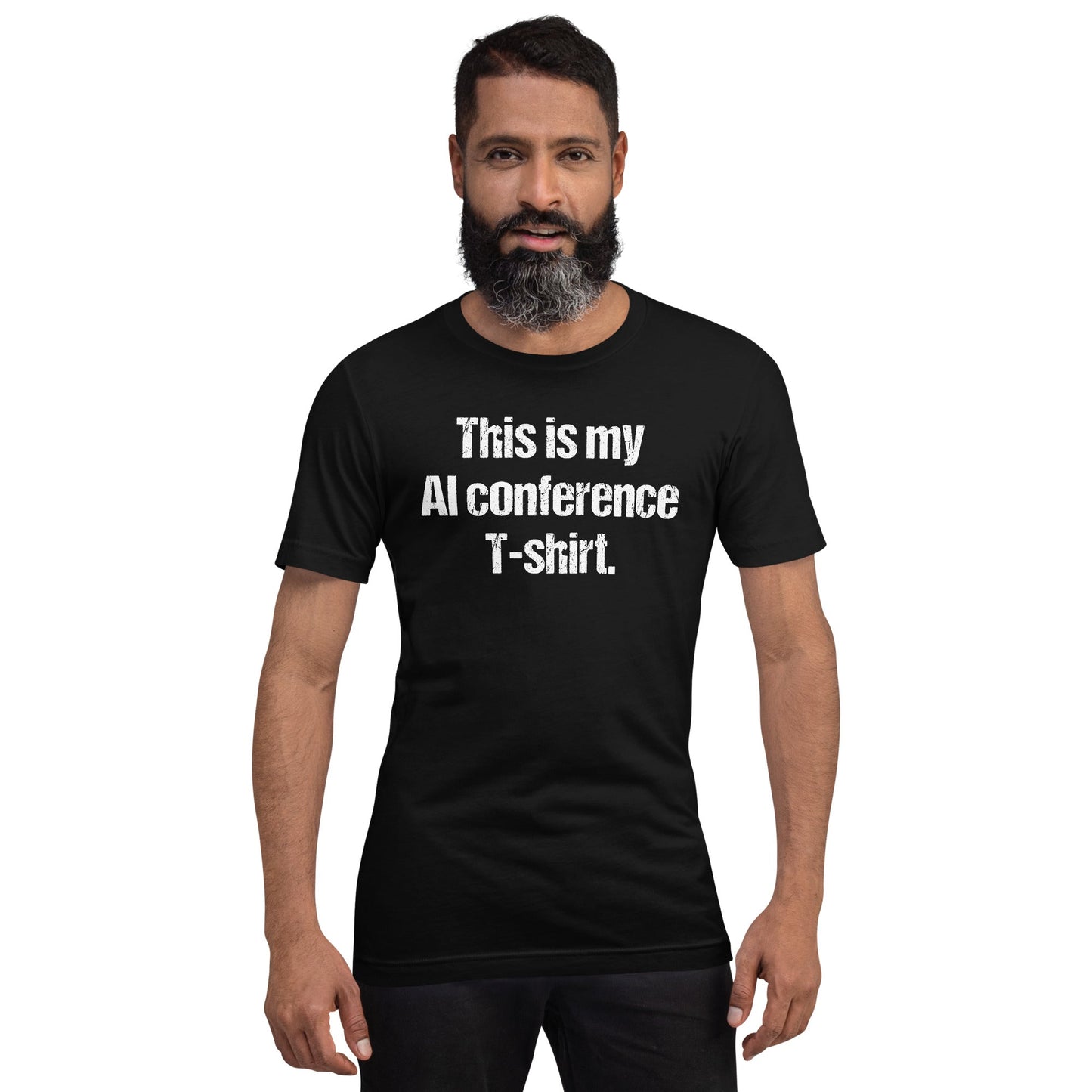 Mockup image of the AI Conference T Shirt (unisex).