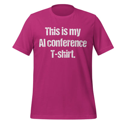 Mockup image of the AI Conference T Shirt (unisex) Berry / M.