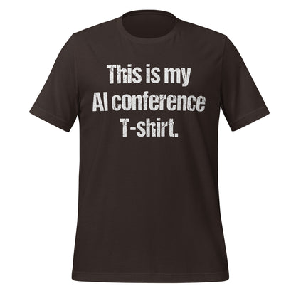 Mockup image of the AI Conference T Shirt (unisex) Brown / M.