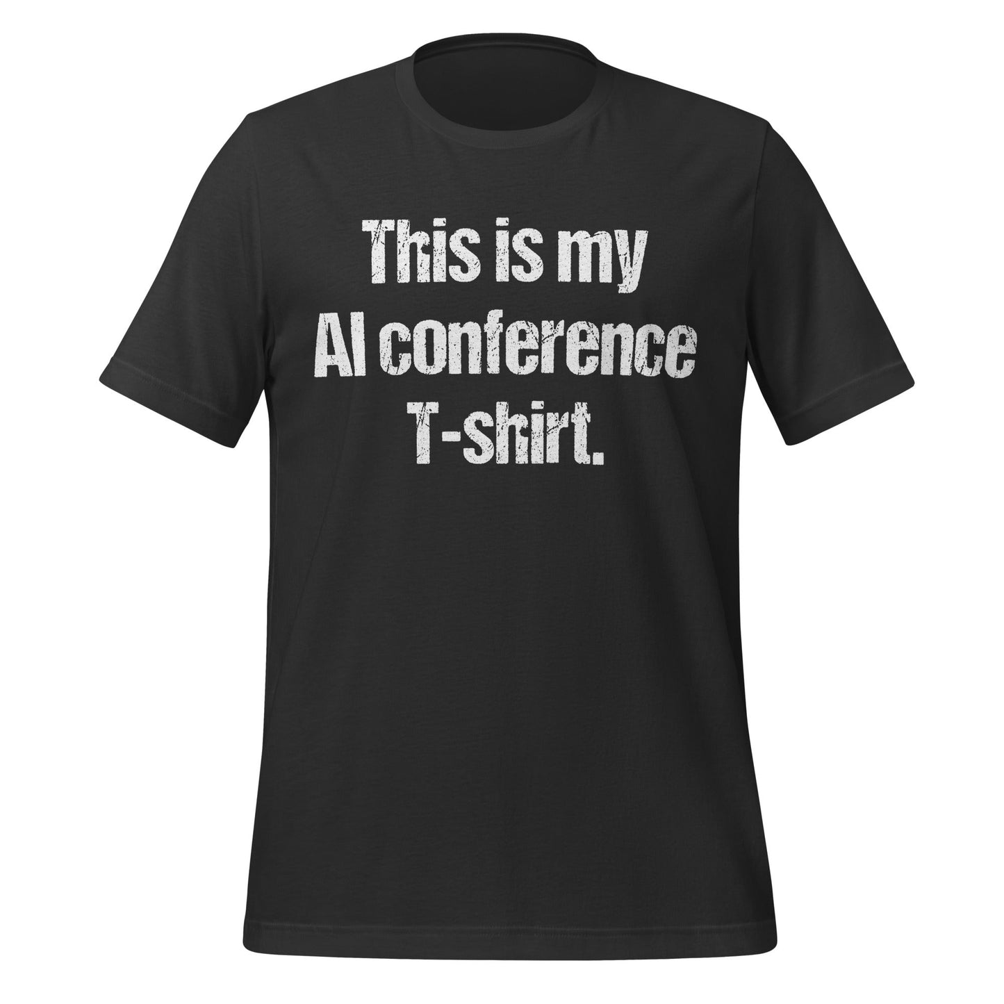 Mockup image of the AI Conference T Shirt (unisex) Dark Grey / M.