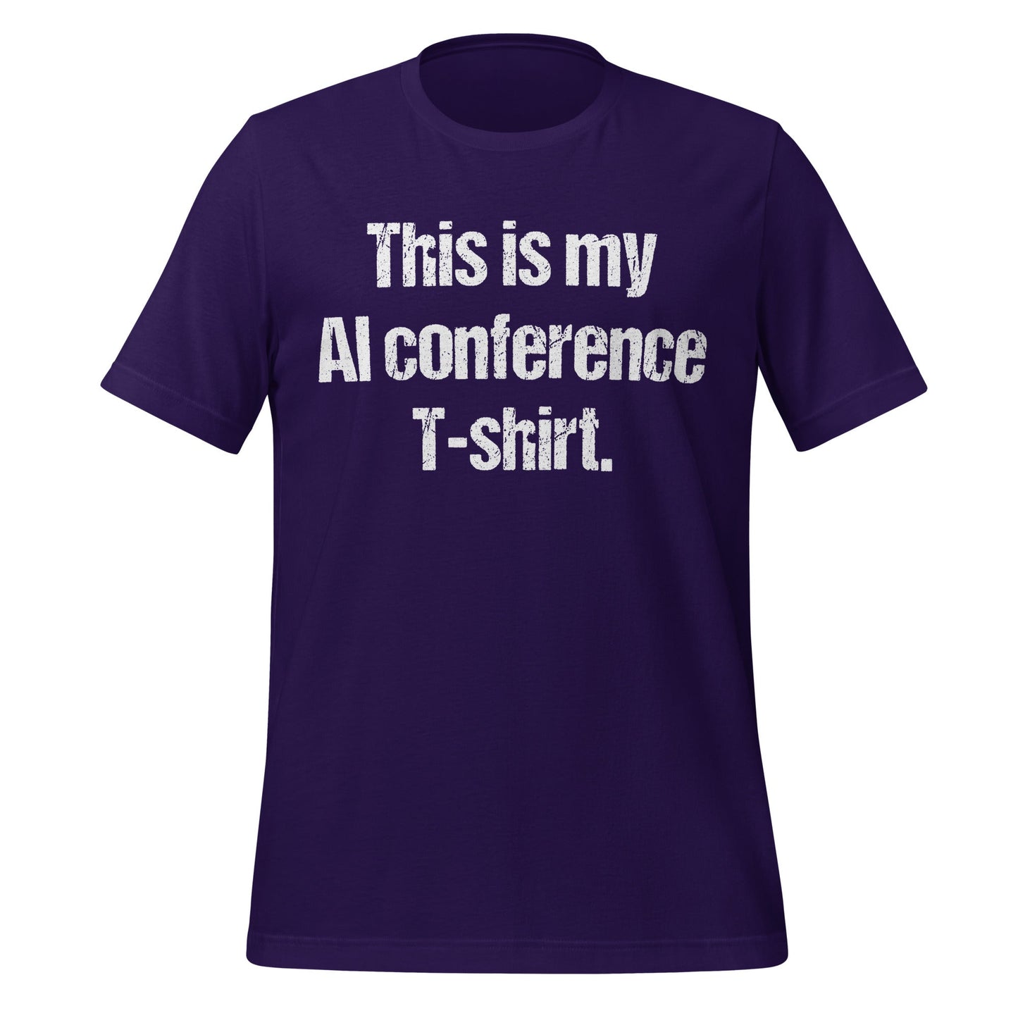 Mockup image of the AI Conference T Shirt (unisex) Team Purple / M.